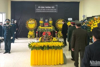Lễ tang Thiếu tá Trần Ngọc Duy ngày 1/2/2023 tại Yên Bái. (Ảnh: nhandan.vn)