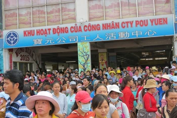 Người lao động tại Công ty TNHH PouYuen Việt Nam, Thành phố Hồ Chí Minh. (Ảnh: Quý Hiền)