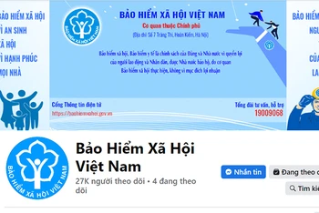 Fanpage Facebook chính thức của Bảo hiểm xã hội Việt Nam.