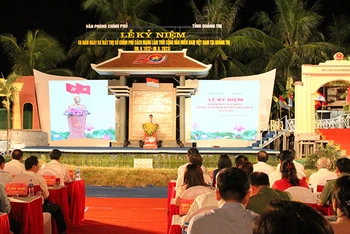 Lễ kỷ niệm 50 năm Ngày ra mắt Trụ sở Chính phủ Cách mạng lâm thời Cộng hòa miền nam Việt Nam tại Quảng Trị. (Ảnh: baoquangtri.vn)