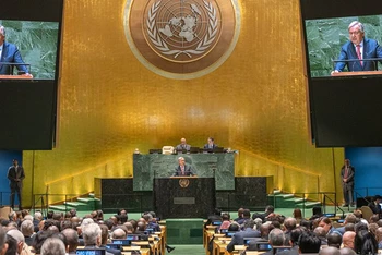 Tổng Thư ký António Guterres phát biểu khai mạc phiên tranh luận chung tại kỳ họp thứ 78 của Đại hội đồng Liên hợp quốc. (Ảnh: UN)