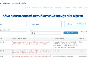 17 thủ tục hành chính về lao động-xã hội đủ điều kiện thực hiện dịch vụ công trực tuyến toàn trình