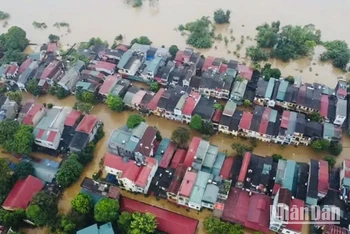 Nước lũ ở Yên Bái. (Ảnh: THANH SƠN)