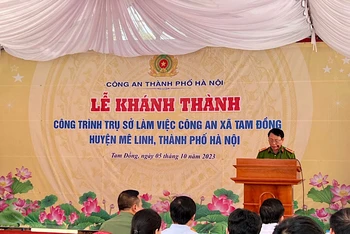 Lễ khánh thành trụ sở Công an xã Tam Đồng (Mê Linh, thành phố Hà Nội).