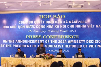 Họp báo Công bố Quyết định đặc xá năm 2024.