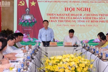 Đồng chí Lê Thành Long triển khai kế hoạch kiểm tra việc lãnh đạo, chỉ đạo, thực hiện cơ chế phối hợp phát hiện, xử lý tham nhũng, tiêu cực qua hoạt động kiểm tra, thanh tra, kiểm toán, điều tra, truy tố, xét xử, thi hành án tại Bình Phước.