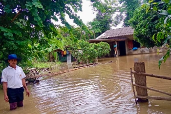 Ngập lụt do mưa lớn kéo dài trong nhiều ngày qua tại tỉnh Chiang Rai, phía bắc Thái Lan. (Ảnh: PRD Chiang Rai)