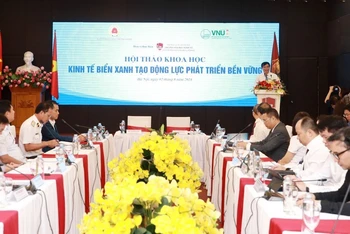 Quang cảnh Hội thảo “Kinh tế biển xanh tạo động lực phát triển bền vững”.