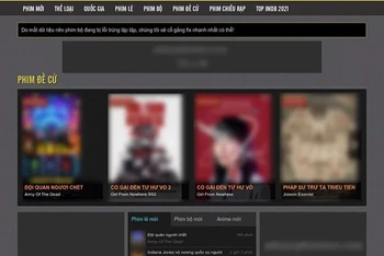 Giao diện trang web phát tán phim lậu nổi tiếng "lỳ đòn nhất Việt Nam" đã bị khởi tố hình sự tháng 8/2021. Ảnh chụp màn hình