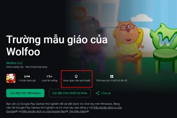 Một ứng dụng game Việt đạt chứng nhận Teacher Approved (Giáo viên phê duyệt), được các chuyên gia giáo dục và truyền thông đề xuất trên Google Play. (Ảnh chụp màn hình) 