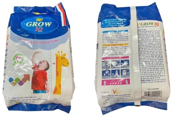 Hình ảnh sản phẩm sữa SP-Milk GROW IQ. (Ảnh: Phụ huynh học sinh cung cấp)