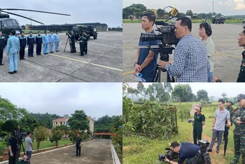 Một số cảnh ghi hình phim tài liệu "Vì họ là người lính".