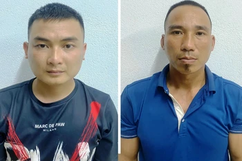 Hai đối tượng hoạt động "tín dụng đen" bị Công an huyện Thọ Xuân bắt giữ.