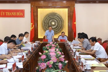 Quang cảnh buổi làm việc của đoàn công tác Ban nội chính Trung ương với Tỉnh ủy Thanh Hoá.