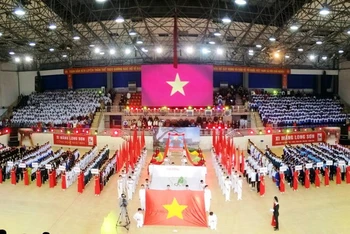 Nghi lễ chào cờ, khai mạc Hội khỏe Phù Đổng tỉnh Thanh Hóa.
