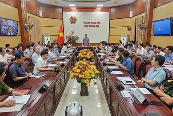 Ban Chỉ huy phòng, chống thiên tai, tìm kiếm cứu nạn tỉnh Thanh Hóa họp trực tuyến về công tác chuẩn bị, ứng phó với bão số 3.