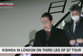 Thủ tướng Nhật Bản Kishida Fumio đã đến Anh, chặng dừng chân thứ 3 trong chuyến công du 5 nước nhóm G7. (Nguồn: NHK)