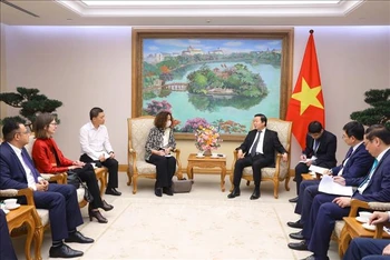 Phó Thủ tướng Trần Hồng Hà tiếp Giám đốc Quốc gia Ngân hàng Thế giới tại Việt Nam Carolyn Turk. (Ảnh: TTXVN)