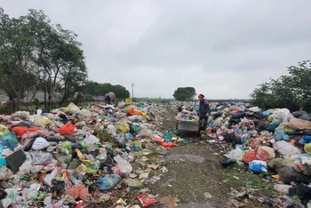 Khu tập trung rác thải gây ô nhiễm môi trường ở xã Đông Á, huyện Đông Hưng (tỉnh Thái Bình).