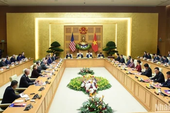 Toàn cảnh Hội nghị cấp cao Việt Nam-Hoa Kỳ về Đầu tư và đổi mới sáng tạo.