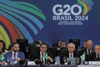 Phái đoàn Brazil trong một cuộc họp G20. (Ảnh: REUTERS)