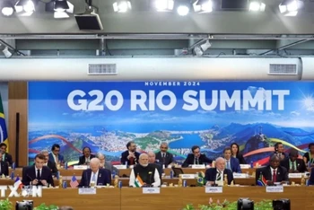 Các đại biểu tham dự Hội nghị thượng đỉnh G20 ở Rio de Janeiro, Brazil. (Ảnh: ANI/TTXVN)