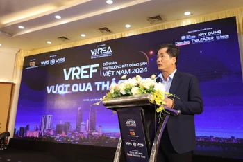 Đại biểu phát biểu tại Diễn đàn thị trường bất động sản Việt Nam 2024.