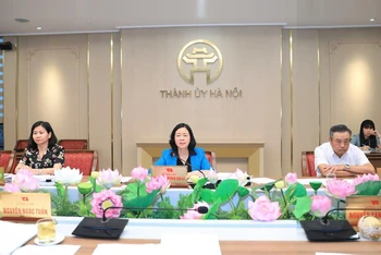 Bí thư Thành ủy Hà Nội Bùi Thị Minh Hoài chủ trì họp Ban Thường vụ Thành ủy Hà Nội chỉ đạo công tác phòng chống lụt bão trên địa bàn thành phố.