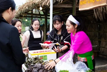 Một gian hàng bán chợ quê tại huyện Ba Vì.