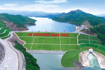Quang cảnh hồ chứa nước Ngàn Trươi tại tỉnh Hà Tĩnh. (Ảnh: Cục Thủy lợi)