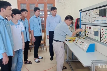 Xưởng thực hành điện tại Trường cao đẳng Nghề Thái Bình.