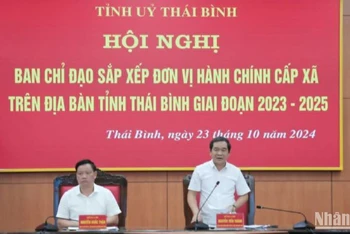 Phó Bí thư Thường trực Tỉnh ủy Thái Bình Nguyễn Tiến Thành nhấn mạnh cần bảo đảm ổn định tình hình sau khi sắp xếp đơn vị hành chính trên địa bàn.