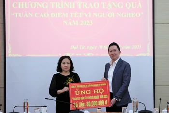 Công ty Núi Pháo ủng hộ Quỹ vì người nghèo tỉnh Thái Nguyên nhân dịp Tết Nguyên đán 2023.