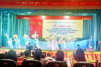 Thị trấn Hóa Thượng được thành lập đánh dấu bước phát triển của huyện Đồng Hỷ, tỉnh Thái Nguyên.