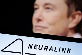 Logo của Neuralink và tỷ phú Elon Musk trong hình minh họa được chụp vào ngày 19/12/2022. Ảnh: Reuters