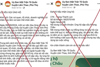 Fanpage giả mạo Ủy ban Mặt trân Tổ quốc huyện Lâm Thao.