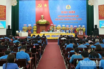 Quang cảnh Đại hội Công đoàn tỉnh Kon Tum lần thứ XI.