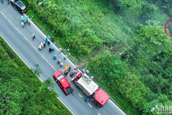 Khu vực xảy ra vụ việc trên đèo Bảo Lộc, tỉnh Lâm Đồng.