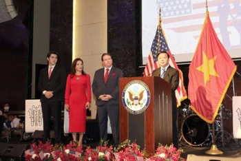 Bộ trưởng Tài nguyên và Môi trường Trần Hồng Hà phát biểu ý kiến tại buổi lễ. (Ảnh: baochinhphu.vn)