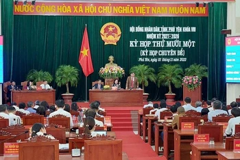 Quang cảnh Kỳ họp lần thứ 11 Hội đồng nhân dân tỉnh Phú Yên nhiệm kỳ 2021-2026.