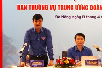 Bí thư Thứ nhất Trung ương Đoàn Bùi Quang Huy phát biểu khai mạc 