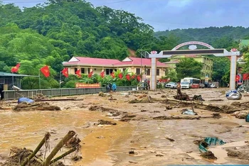 Hoàn lưu của cơn bão số 4 (bão Noru) gây mưa lớn, dẫn đến ngập lụt gây thiệt hại nặng nề tại huyện Kỳ Sơn, tỉnh Nghệ An. (Ảnh: Ban Chỉ đạo quốc gia về phòng, chống thiên tai)