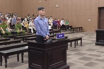 Bị cáo Phạm Thanh Hải tại phiên tòa. (Ảnh: TTXVN)