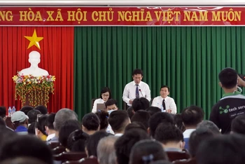 Hội nghị chủ nợ sáng 26/4 tại Tòa án nhân dân tỉnh Bà Rịa-Vũng Tàu.