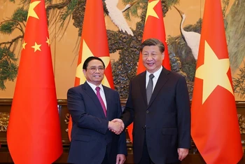 Thủ tướng Phạm Minh Chính hội kiến Tổng Bí thư, Chủ tịch nước Trung Quốc Tập Cận Bình. 