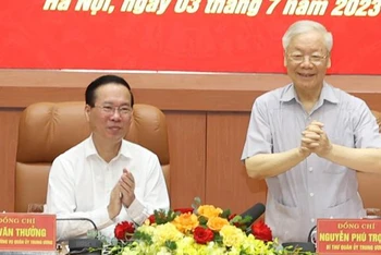 [Ảnh] Tổng Bí thư Nguyễn Phú Trọng chủ trì Hội nghị Quân ủy Trung ương lần thứ sáu