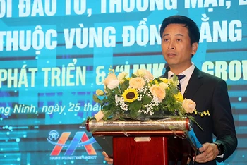 Ông Nguyễn Ánh Dương, Giám đốc Trung tâm Xúc tiến Đầu tư, Thương mại, Du lịch thành phố Hà Nội phát biểu khai mạc hội nghị.