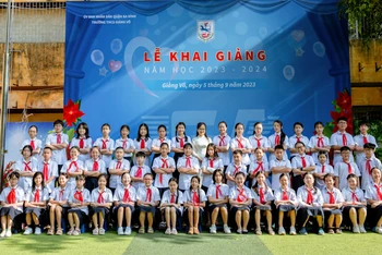 Ngày khai giảng năm học mới 2023-2024 của học sinh Trường trung học cơ sở Giảng Võ (Ba Đình, Hà Nội).