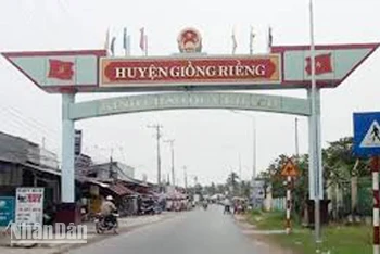 Huyện Giồng Riềng, tỉnh Kiên Giang. (Ảnh: Cổng thông tin điện tử tỉnh Kiên Giang)