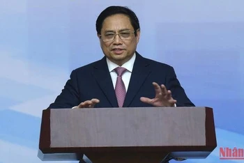 Thủ tướng Phạm Minh Chính phát biểu tại Hội nghị. (Ảnh: TRẦN HẢI)